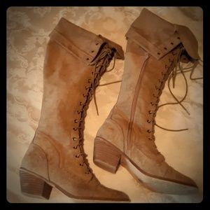 Mi.iM Knee high Suede boots Sz10 Flawed (see descr